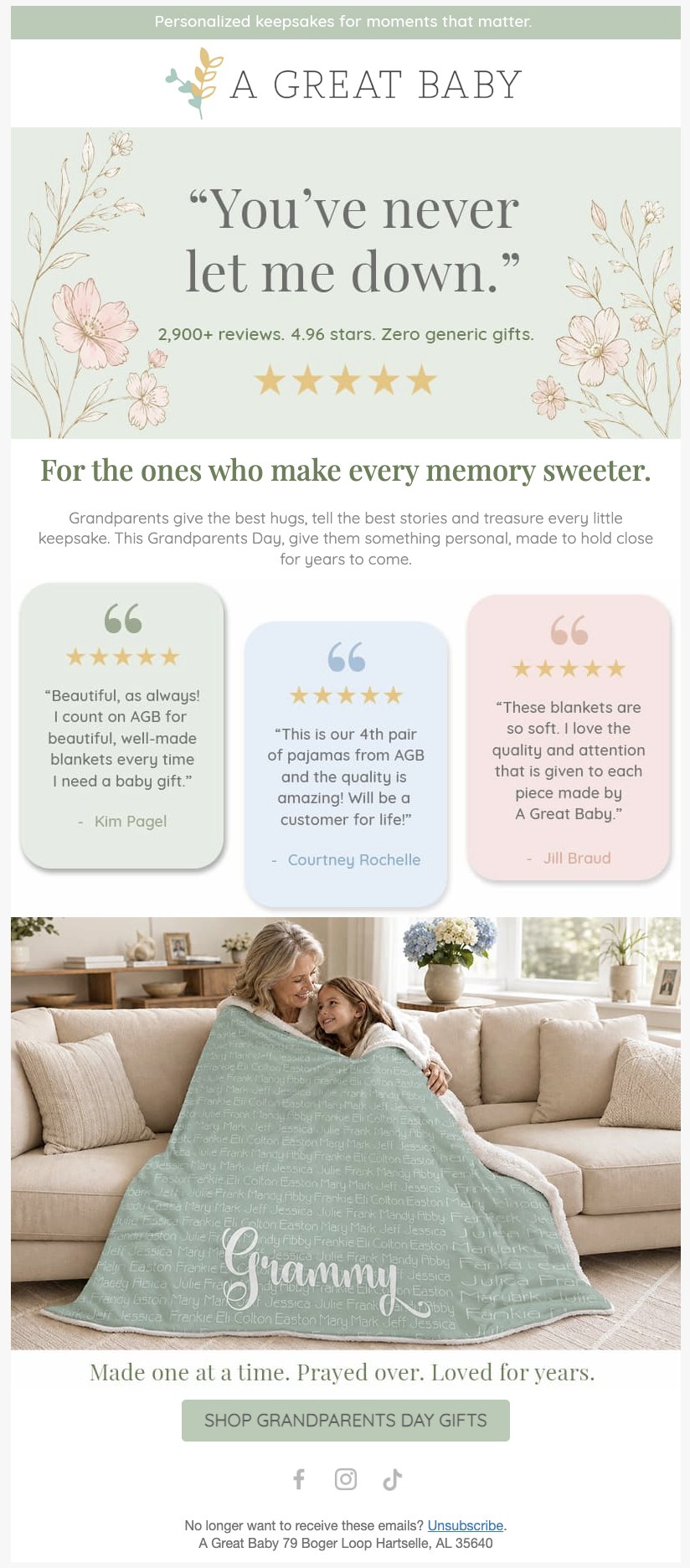 Grandparents Day campaign email