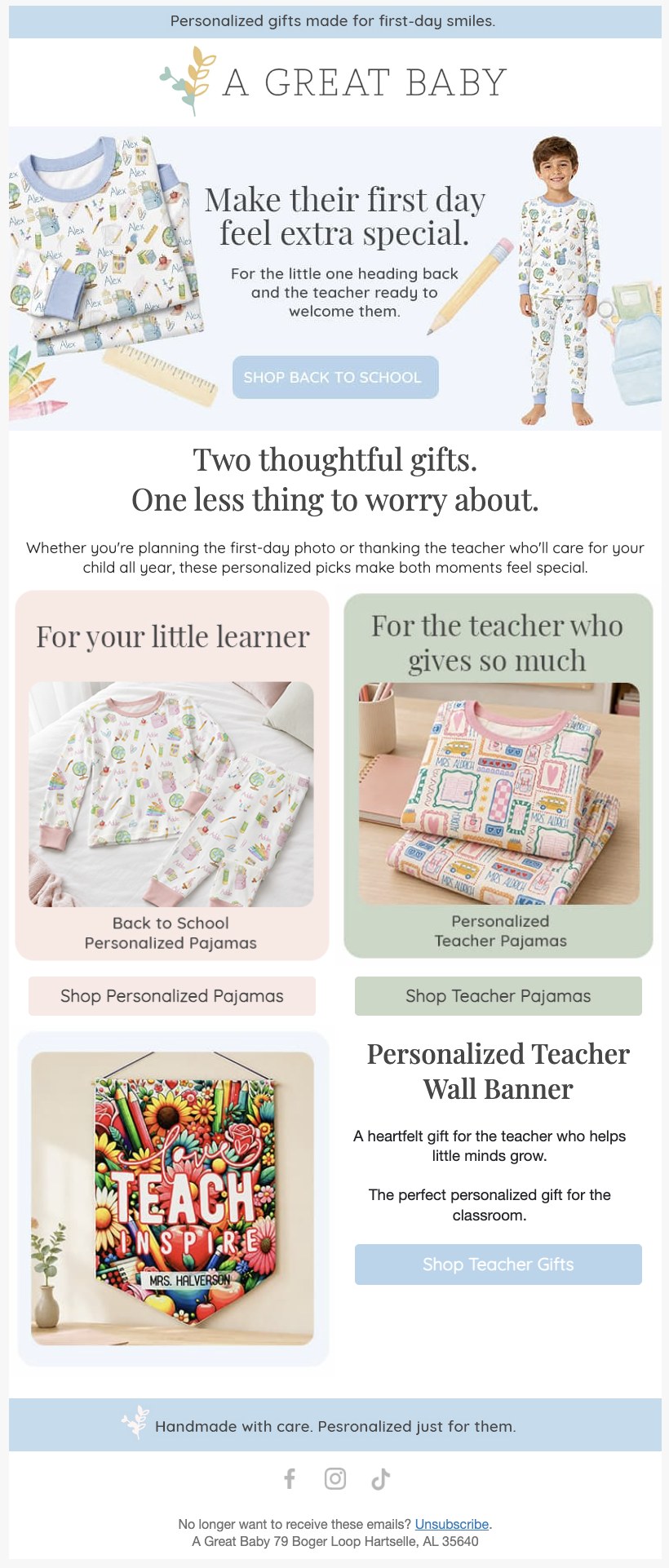 Back to school campaign email