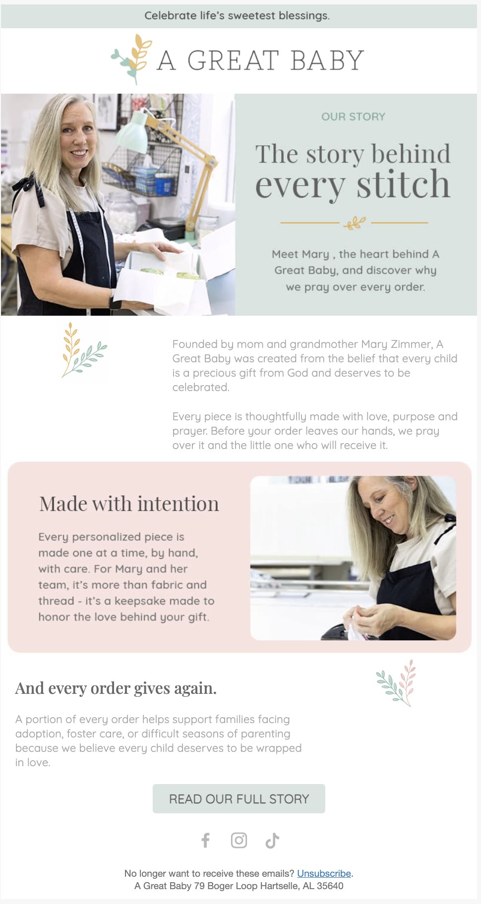 Brand story email