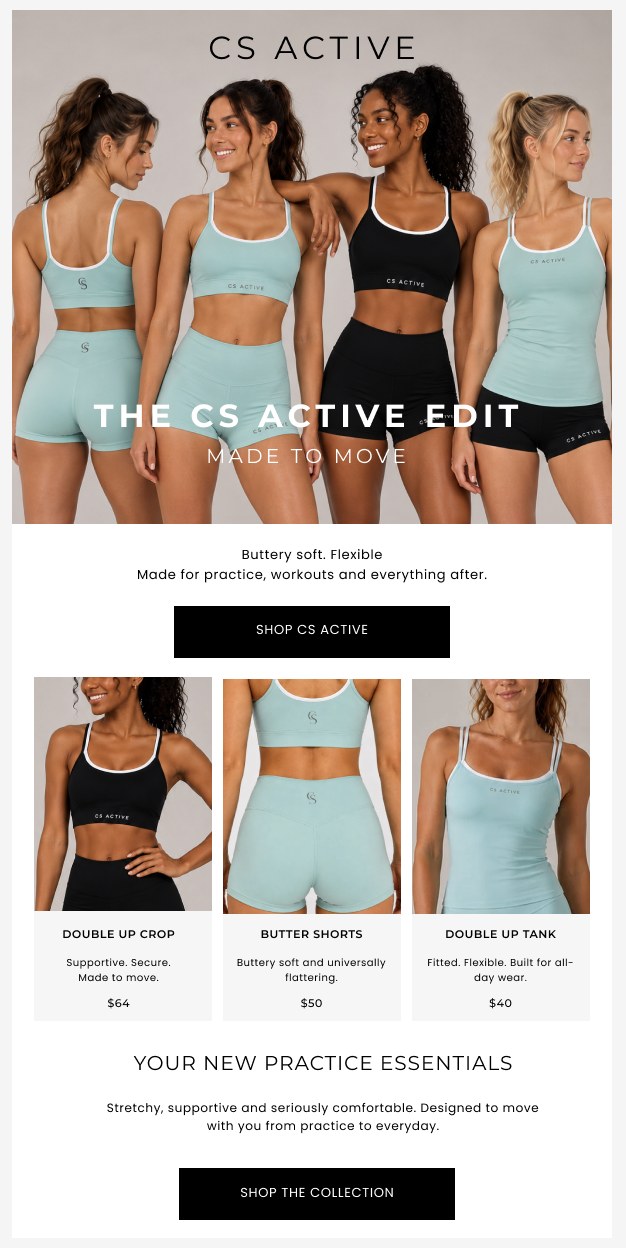 CS Active edit launch email